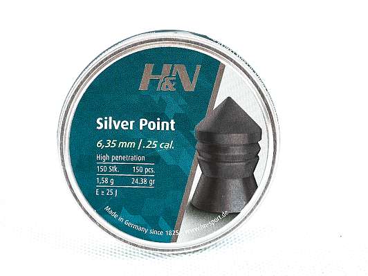 Пули для пневматики HN Silver Point кал. 6,35mm 1.58г фото 2