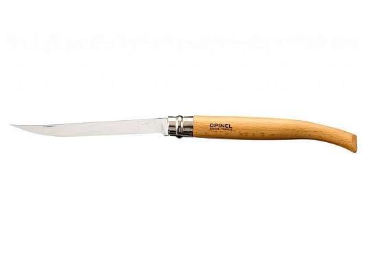 Нож складной филейный Opinel №15 Beechwood нержавеющая сталь, бук фото 1