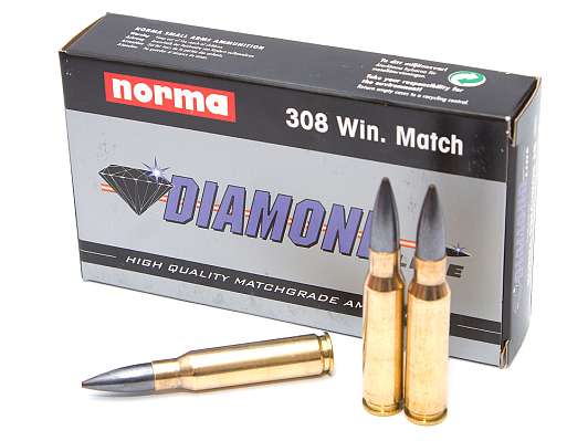 Охотничий патрон .308W Norma 10.9 Diamond Line Match 17615 (20) фото 1