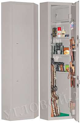 Шкаф металлический оружейный усиленный сейфового типа Угловой №2 цвет серый фото 2