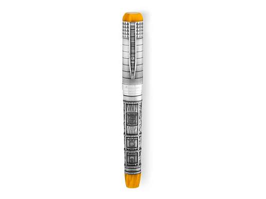 "Memory" ручка чернильная  серебро/желтый целлулоид фото 1