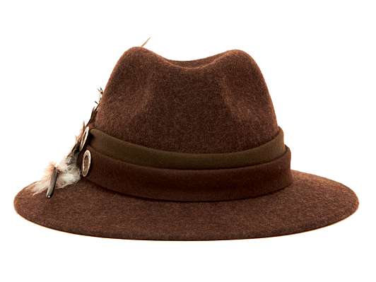 Шляпа с пером Lodenhut 1013 braun 57 фото 2
