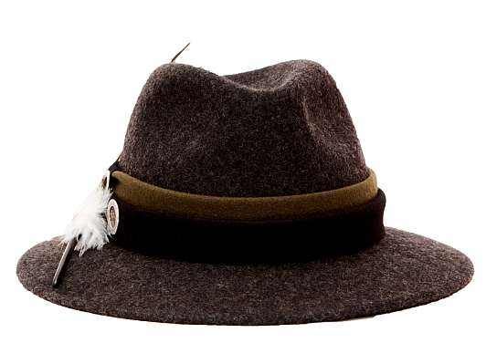 Шляпа с пером Lodenhut 1013 grey 57 фото 1