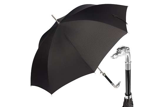 Зонт-трость Pasotti Bracco Silver Onda Black фото 1