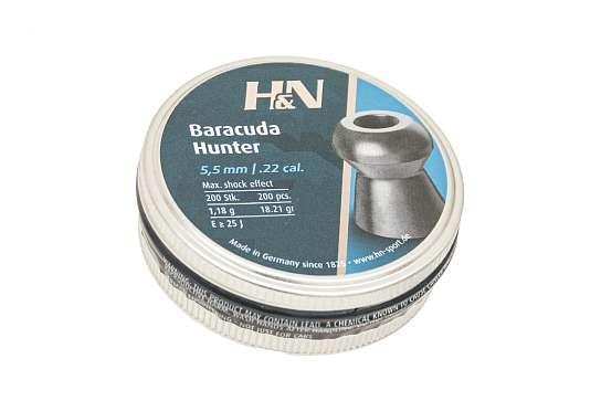 Пули для пневматики HN Baracuba Hunter кал. 5,5mm 1,18г  200 фото 1