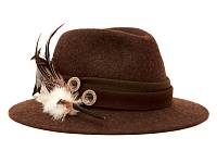 Шляпа с пером Lodenhut 1013 braun 57