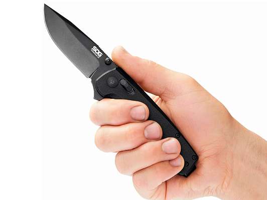 SG_TM1027BX Terminus G10 Black- нож складной, рук-ть черн. G10, черн. клинок D2 фото 4