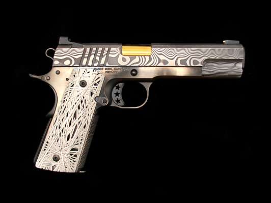Спортивный пистолет Cabot Guns Government 1911 .45 ACP Custom Tornado Damascus Pistol фото 7