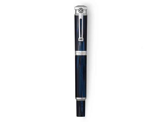 "Emozione" ручка перьевая серебро синяя фото 1