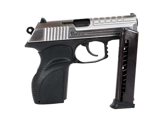 Травматический пистолет М-45 (рамка нержавеющая сталь) к.45 Rubber ООП фото 4