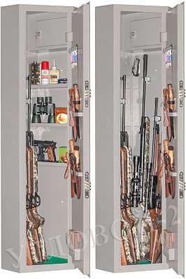 Шкаф металлический оружейный усиленный сейфового типа Угловой №2 цвет серый фото 1
