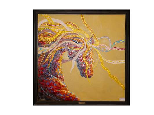 Картина "Лошадь" Л.Гарсия х/м 90*90см (в багете) в чехле фото 1